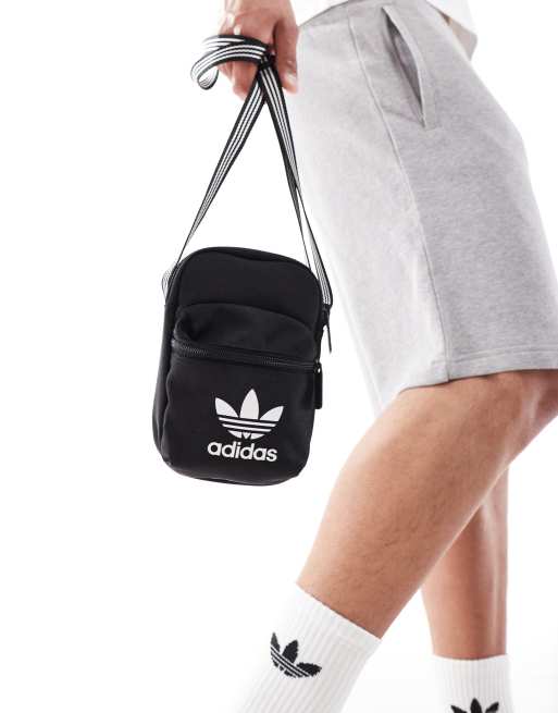 adidas Originals Adicolour cross body bag in black white ASOS