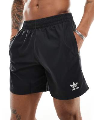 adidas Originals adidas Originals Adicolour Essentials swim shorts in black