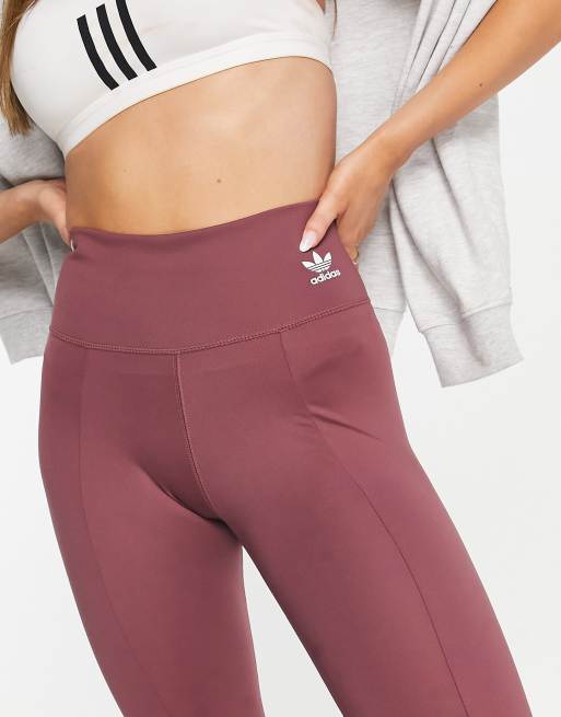 adidas Originals adicolour open hem leggings in pale crimson ASOS