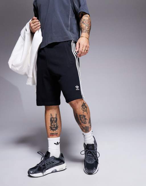 adidas Originals Adicolour Pantaloncini neri con 3 strisce ASOS