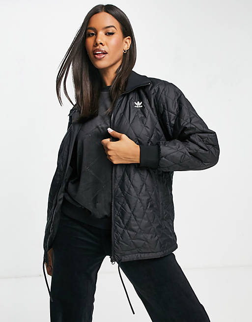 adidas Originals adicolour quilted jacket in black | ASOS