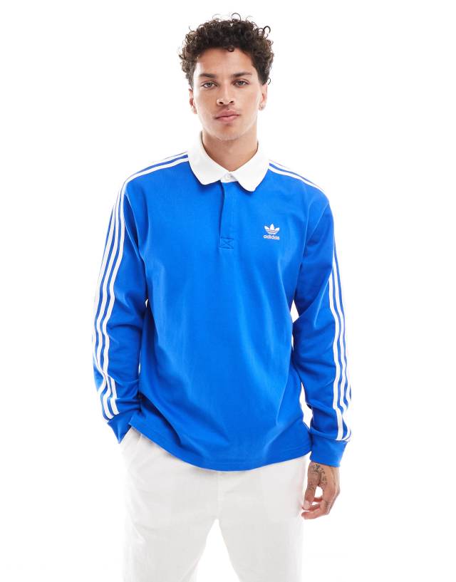 adidas Originals - adicolour rugby top in blue