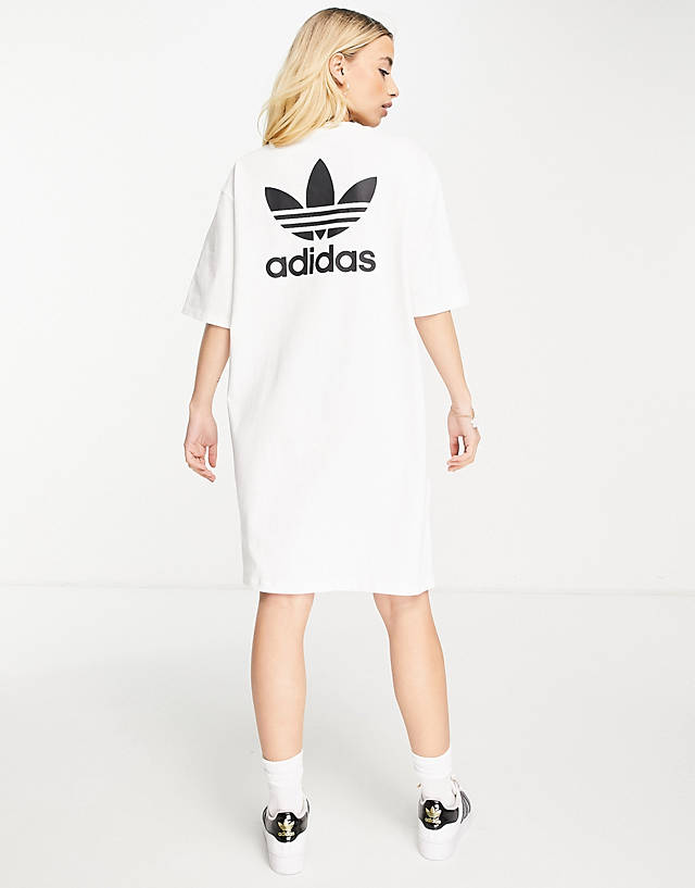 adidas Originals - adicolour  t-shirt dress in white