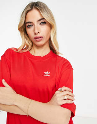 adidas red t shirt dress