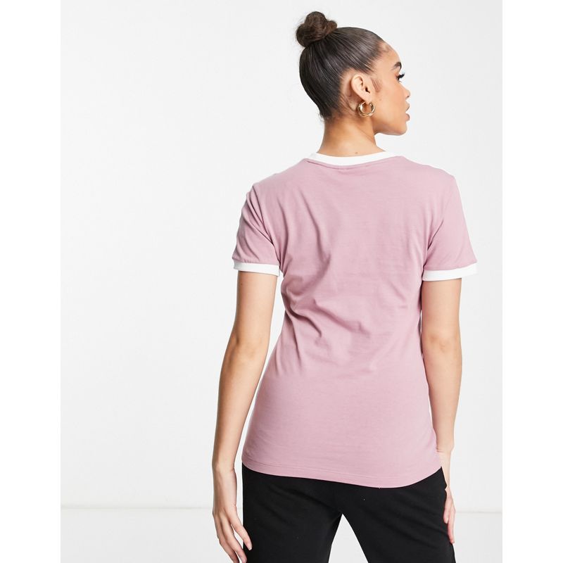 Donna Top adidas Originals - adicolour - T-shirt malva con tre strisce