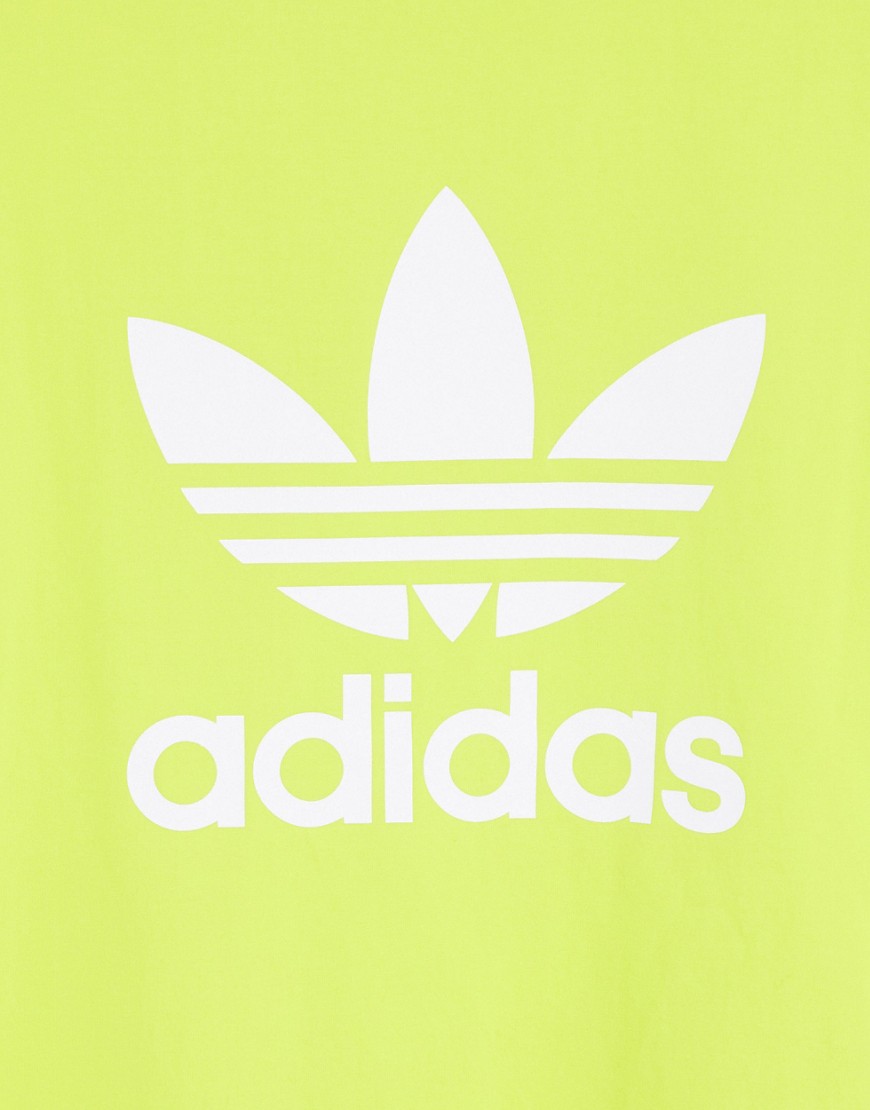 adicolour - T-shirt verde lime con logo grande-Bianco - adidas Originals T-shirt donna  - immagine3