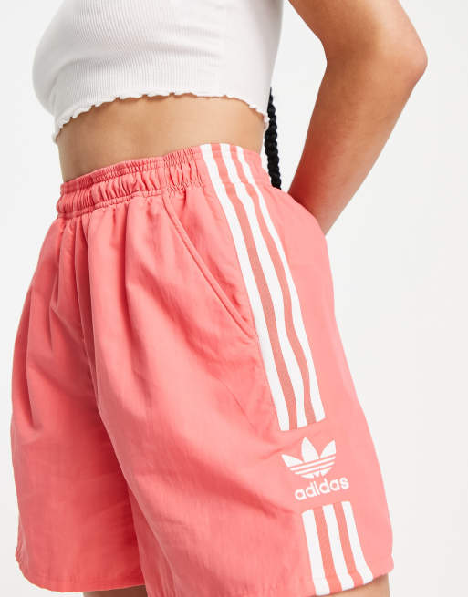 adidas Originals adicolour three stripe shorts in pink
