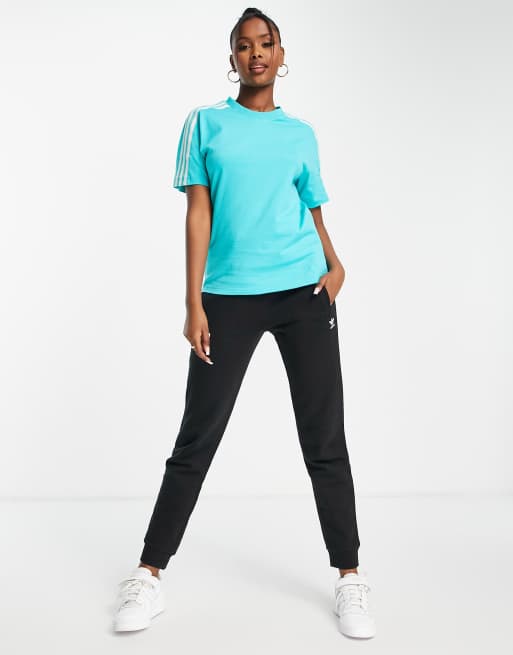 adidas Originals adicolour three stripe T shirt in mint