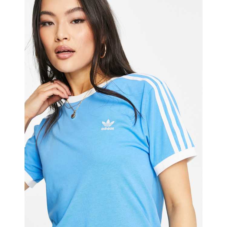 Adidas original 3 clearance stripe t shirt women's