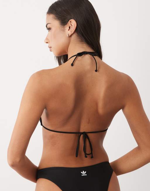 adidas Originals adicolour triangle bikini top in black, 4 of 4