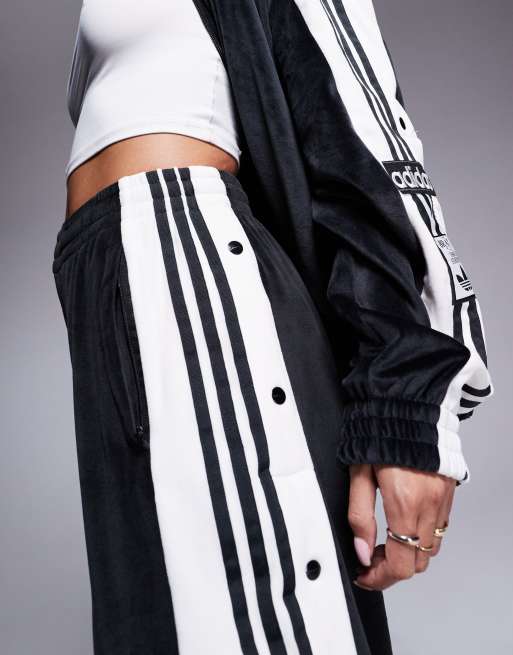 adidas Originals Adicolour velour track pant in black | ASOS