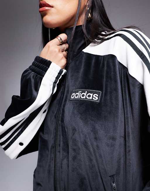 adidas Originals Adicolour velour track top in black | ASOS adidas Originals Adicolour velour track top in black | ASOS