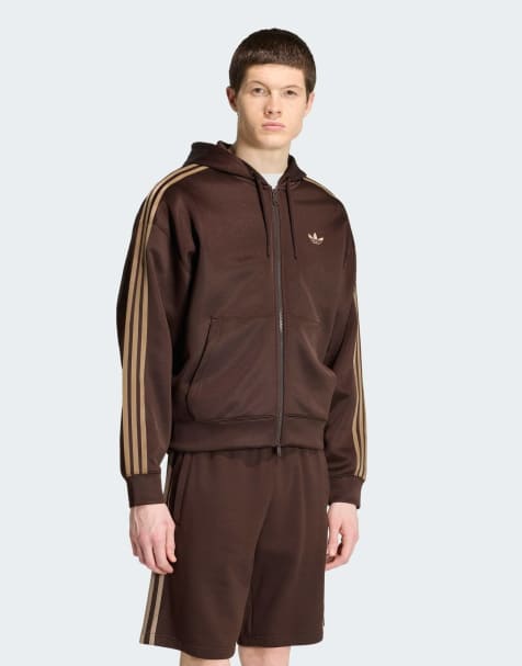 adidas Originals - Adidas Adicolor Spacer - Kaffebrun oversized hættetrøje - view 1