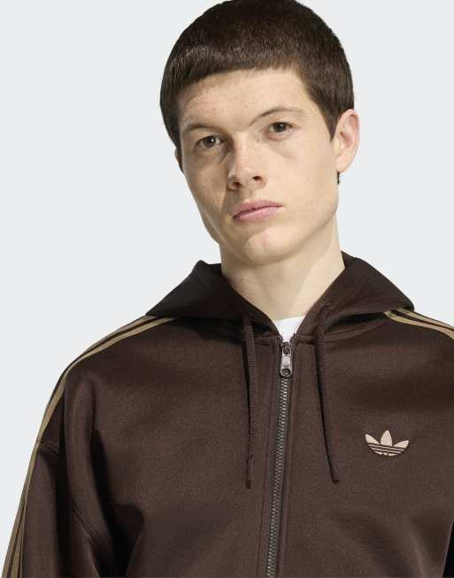 adidas Originals – Adidas Adicolor Spacer – Oversize-Kapuzenpullover in Aurora Coffee, 4 von 4