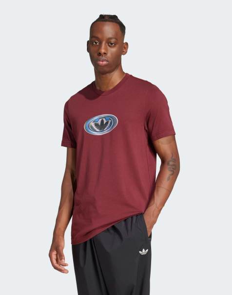 adidas Originals Adidas originals 90s logo tee in shadow red - view 1