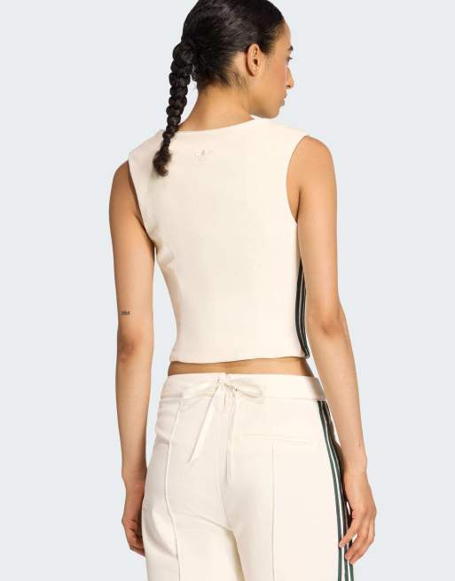 adidas Originals Adidas originals velvet corset in chalk white