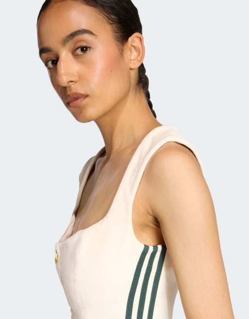 adidas Originals Adidas originals velvet corset in chalk white