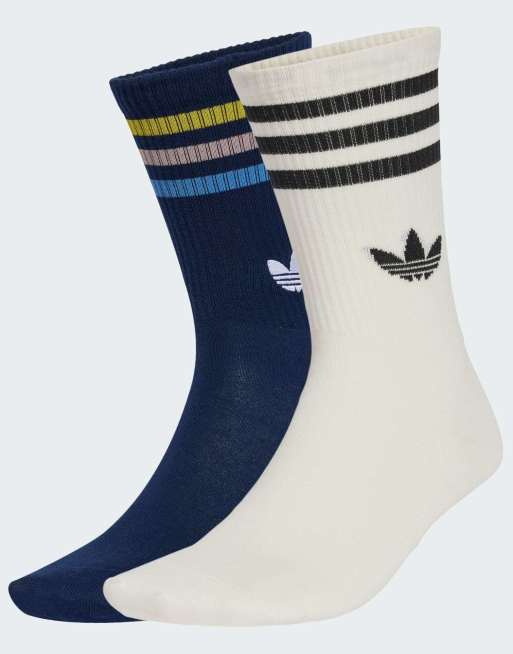 adidas Originals – Adidas originals x liberty london – 2 Paar Crew-Socken in Bunt/Kreideweiß