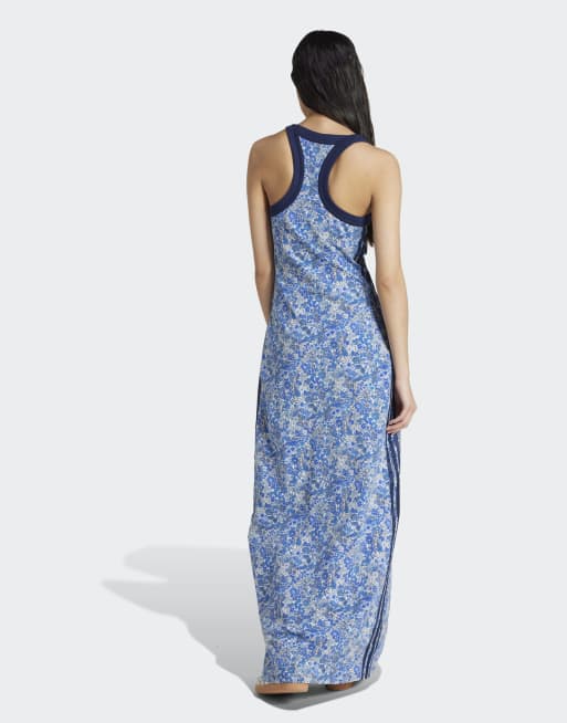 adidas Originals Adidas originals x liberty london tonal maxi dress in multicolor / chalk white / amb