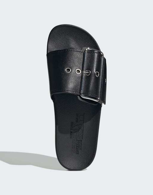 adidas Originals - adidas x Jeremy Scott - adilette - Slippers in zwart en zilver