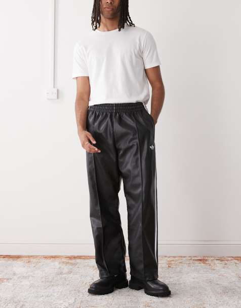 adidas Originals Adidas x jeremy scott faux leather wide pants in black