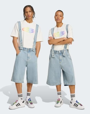 adidas Originals - Adidas x Jeremy Scott - Jeans-Latzhose in Grau