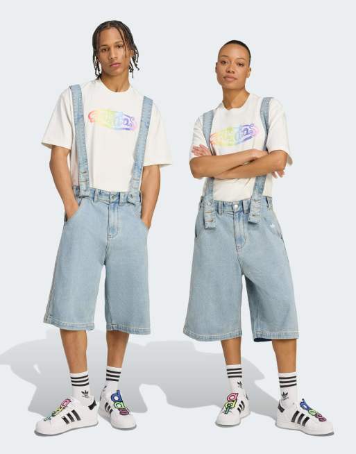 adidas Originals – adidas x Jeremy Scott – Szare ogrodniczki jeansowe