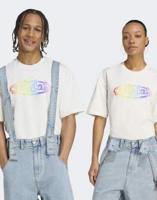 adidas Originals - adidas x jeremy scott - T-Shirt in Cloud White mit Grafik-Weiß