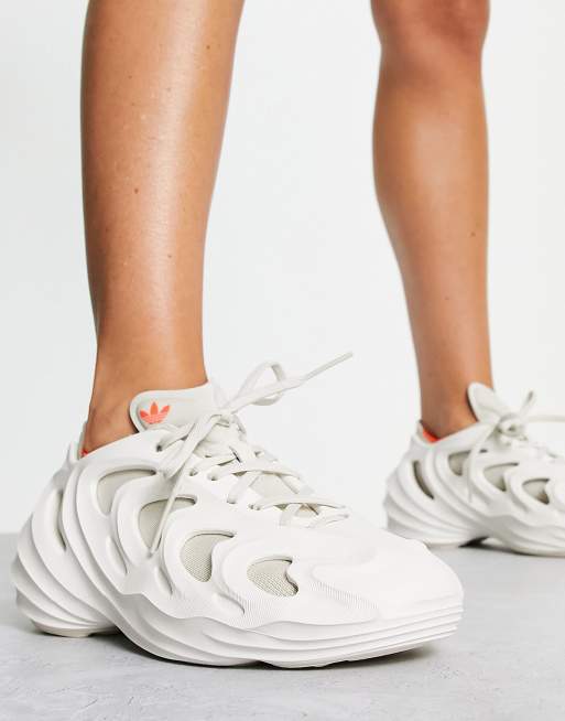 Adidas Originals Adifom Q Trainers In Off White With Orange