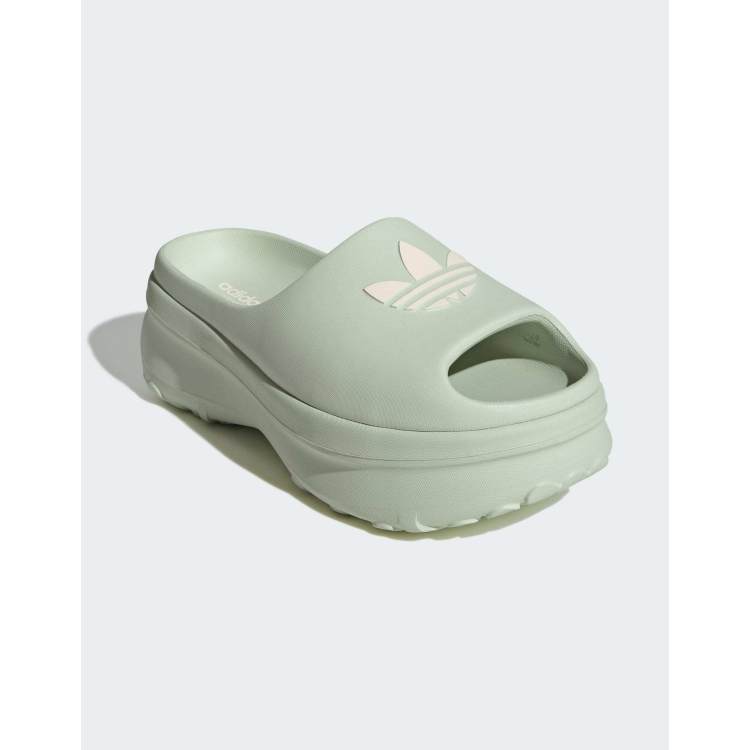 adidas Originals Adifom stan slides in linen green / wonder