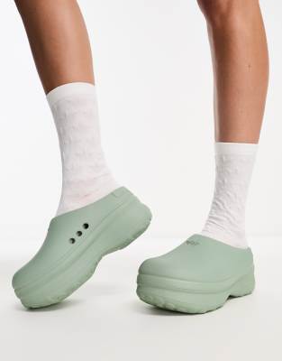 Adidas Originals Adifom Stan Smith Platform Mule In Green