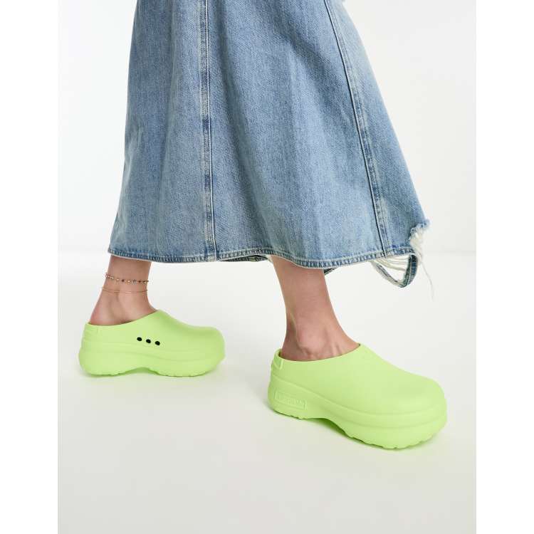 adidas Originals AdiFom Stan Smith clogs in lime green ASOS