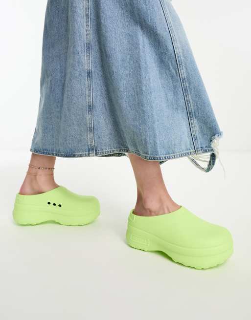 adidas Originals AdiFom Stan Smith clogs in lime green ASOS