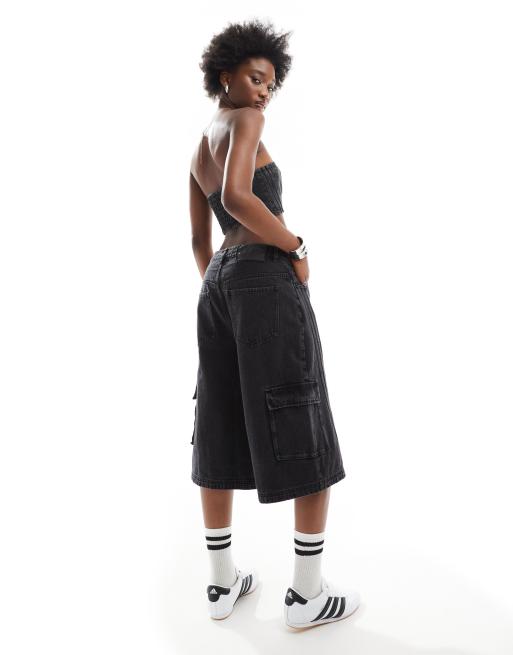 ショートパンツ adidas ADILENIUM 2 Denim Capri Shorts Black JM9283 adidas WMNS Adilenium Season 2 Denim Capri Short JM9283