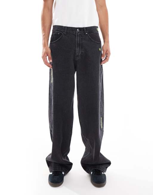 adidas Originals - Adilenium Season 2 Moto - Denim joggingbroek in zwart