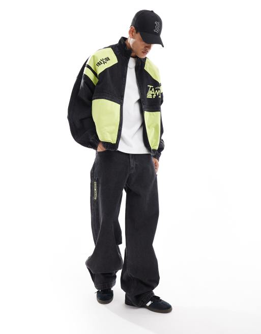 adidas Originals Adilenium Season 2 Moto Jogginghose aus Denim in Schwarz