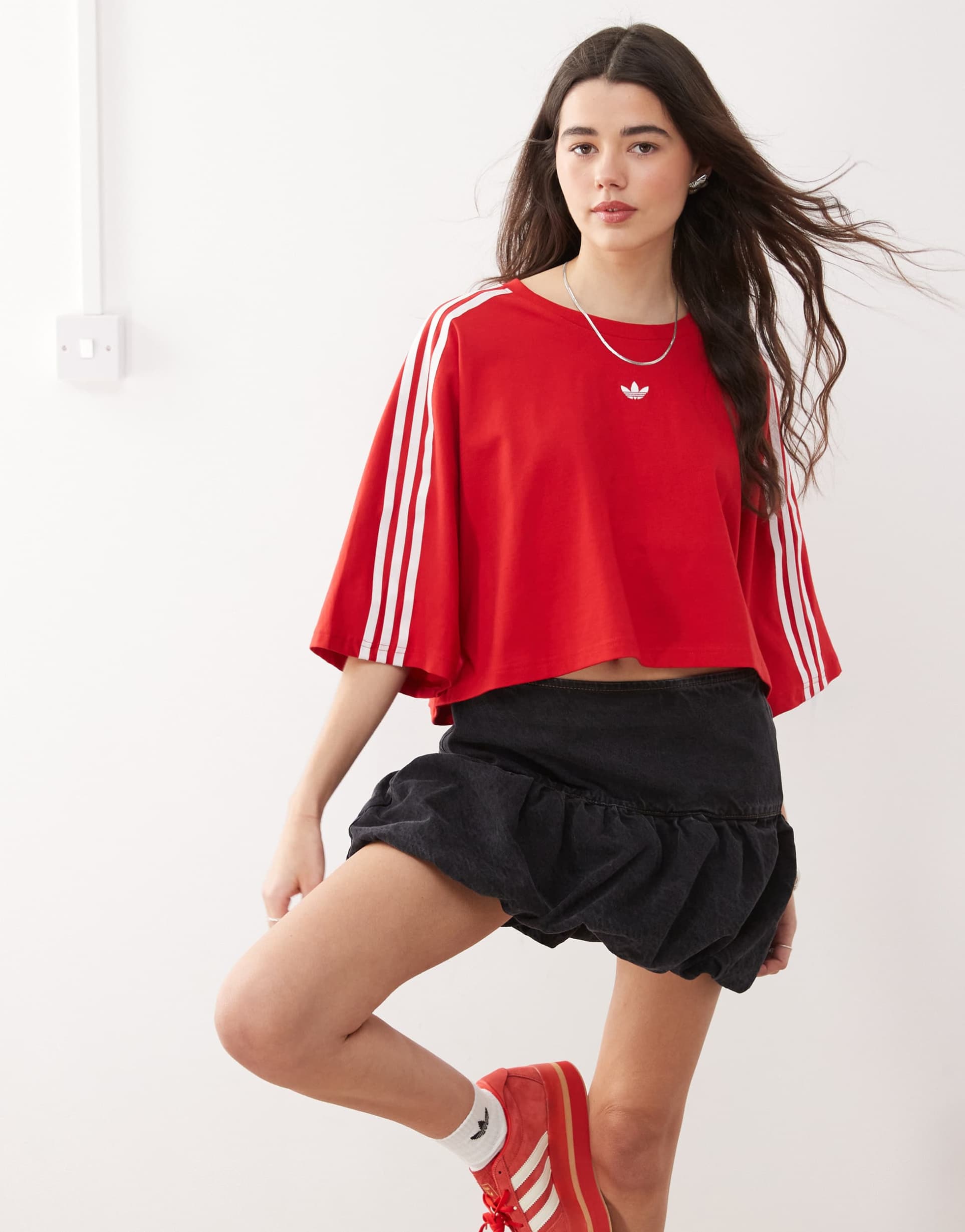 adidas originals adilenium season 3 boxy fit t-shirt in red
