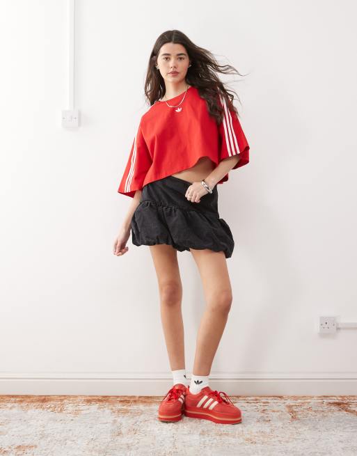 Tシャツ・カットソー adidas ADILENIUM 3 Boxy Oversized Tee Red JY8885 adidas Adilenium Season 3 Boxy Oversized Tee - Red | adidas