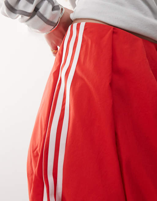 adidas Originals Adilenium Season 3 bubble mini skirt in red
