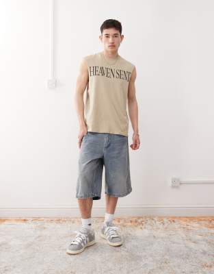 Adilenium Season 3 denim shorts in light blue