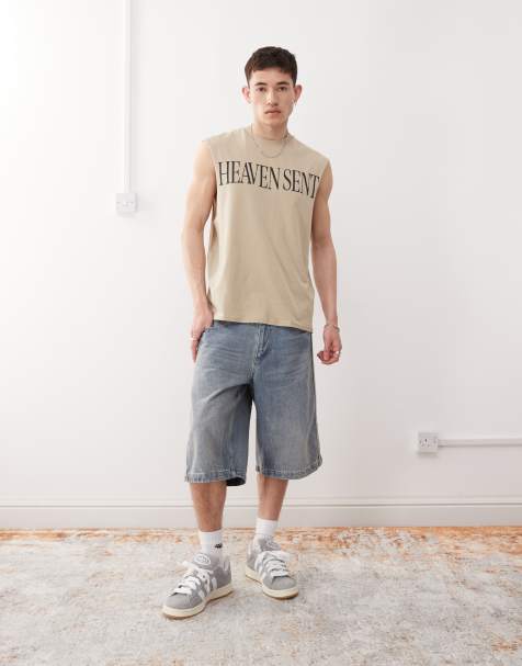 adidas Originals Adilenium Season 3 denim shorts in light blue - view 1