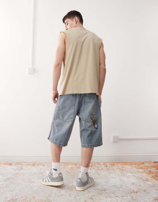 adidas Originals Adilenium Season 3 denim shorts in light