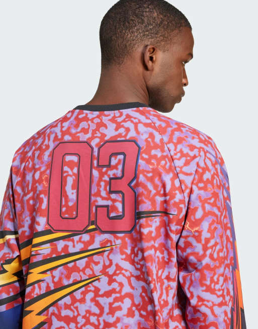 adidas Originals Adilenium Season 3 Long Sleeve Graphic Tee in red