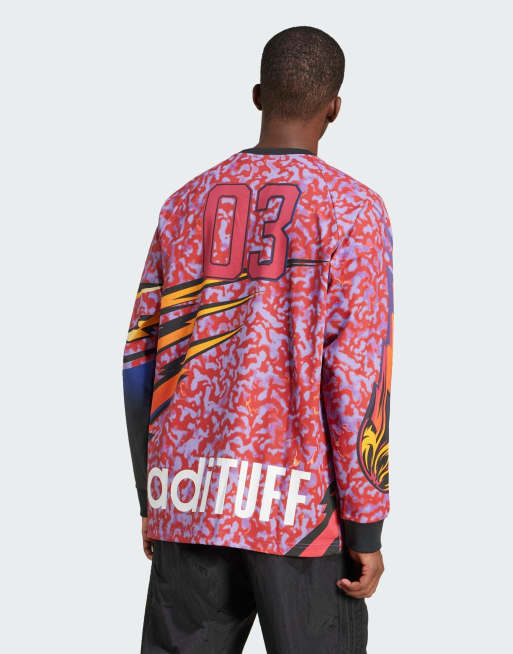 adidas Originals Adilenium Season 3 Long Sleeve Graphic Tee in red