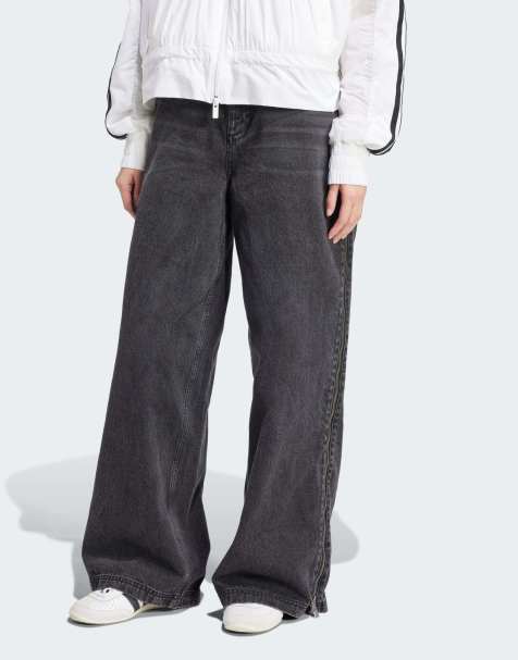 adidas Originals Adilenium Season 3 side zip jeans in dark wash denim