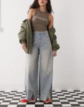 ★★Adairs★★ ADILENIUM 2 Washed Denim Tube Top Lime JM9281 adidas Originals Adilenium denim tube top in lime wash (part
