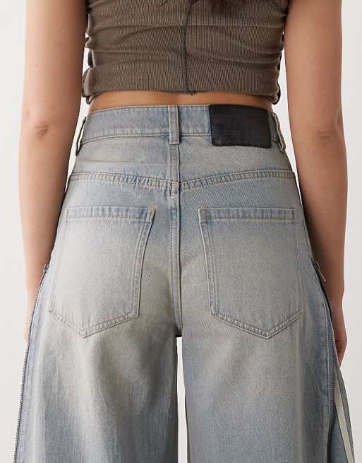 adidas Originals Adilenium Season 3 side zip jeans in light adidas Originals Adilenium Season 3 side zip jeans in light