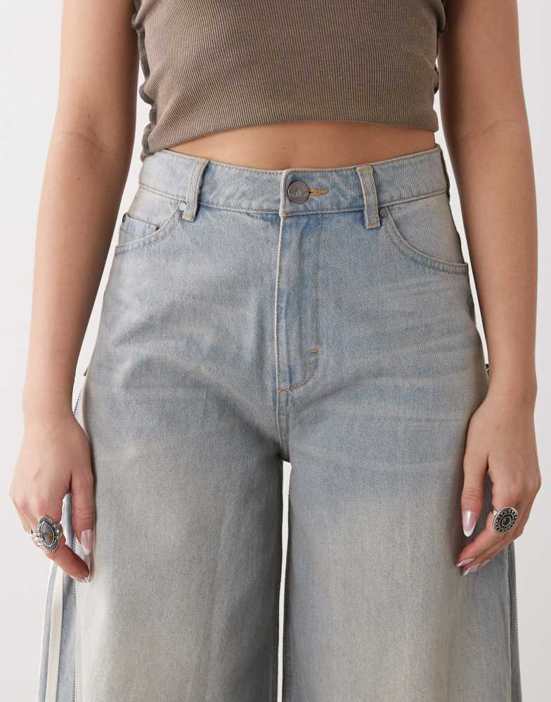 adidas Originals Adilenium Season 3 side zip jeans in light wash