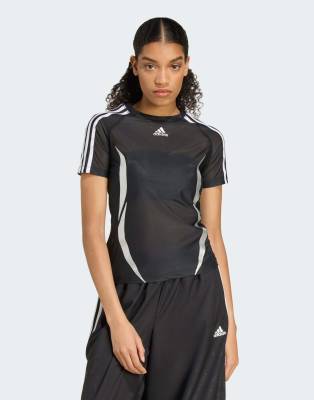 adidas Originals - Adilenium Season 4 Teamgeist - Figurbetontes, transparentes T-Shirt in Schwarz