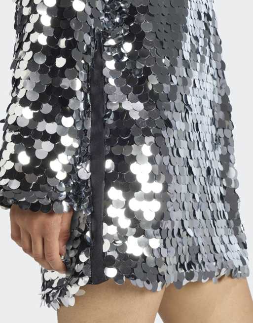 adidas Originals Adilenium season 4 teamgeist sequins mini dress in black